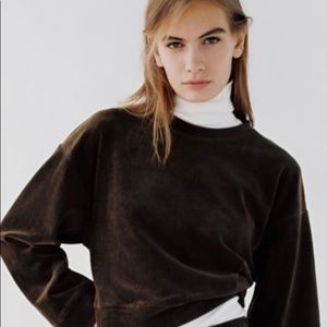 Zara Corduroy Top Brown